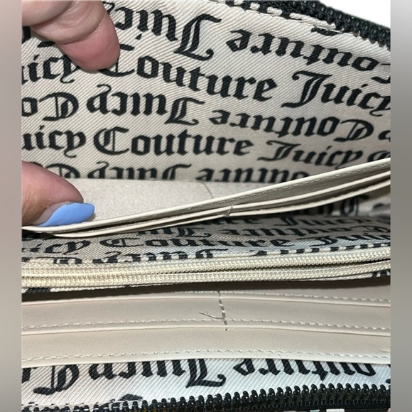 Juicy Couture ‘Pick Ur Petal’ Black  Wallet & Card Organizer, bow on front - Picture 3 of 13